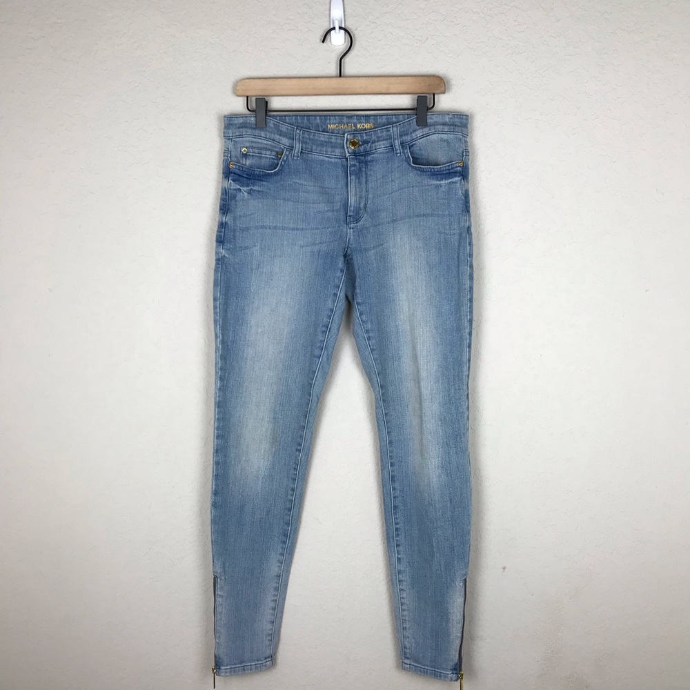 Michael Kors light wash skinny jeans